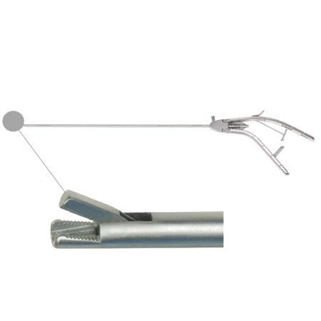 Laparoscopic needle holder self-righting tip (Gun style handle)